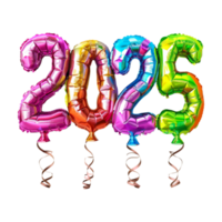 3D Text of 2025 for New Year on Transparent Background png