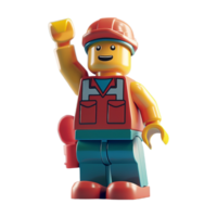 Construction Worker Standing Toy on Transparent Background png