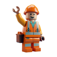Construction Worker Standing Toy on Transparent Background png