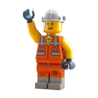 Construction Worker Standing Toy on Transparent Background png