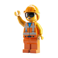 Construction Worker Standing Toy on Transparent Background png