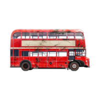 Red Double Decker Bus on Transparent Background png