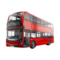 Red Double Decker Bus on Transparent Background png