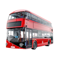 Red Double Decker Bus on Transparent Background png