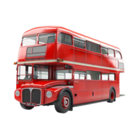Red Double Decker Bus on Transparent Background png