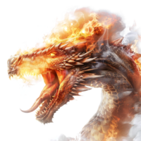 Dinosaur with Fire on Transparent Background png