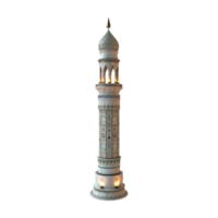 Islamic Minaret with Lights on Transparent Background png