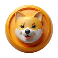 3D illustration of a Shiba Inu dog icon with a cheerful face. Perfect for various design projects and digital applications. png