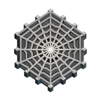 Intricate spider web pattern with geometric symmetry and detailed design elements showcasing nature's architecture. png
