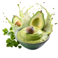 Fresh avocado dip with parsley, creamy texture, delicious and nutritious, healthy snack or appetizer. png