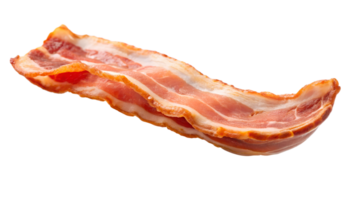 alta calidad imagen de un soltero crujiente cocido tocino banda, aislado en un blanco fondo, Perfecto para culinario y relacionado con la comida proyectos png