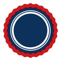 Circular emblem with a blank navy center, white rings, and a wavy red border, isolated on white background. Ideal for design and branding. png