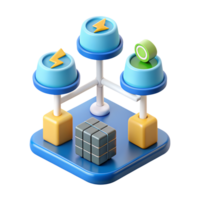 3D illustration of a blockchain network with interconnected nodes, highlighting the concept of decentralized computing and digital transactions. png