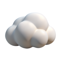3D rendering of a soft, fluffy white cloud on a transparent background, evoking a sense of calm and tranquility. png