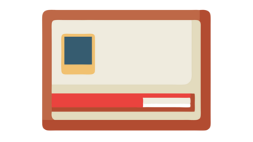 Flat design icon of a credit card or ID card, representing finance, payment, or personal identification. Ideal for web and mobile applications. png