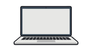 Modern laptop with a blank screen, ideal for presentations, web design, or showcasing applications in various business or technology contexts. png