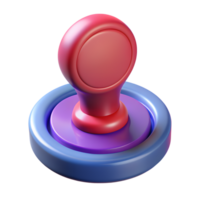 3D render of a colorful, modern stamp icon on a white background, perfect for digital applications and web design elements. png