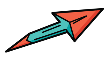 an arrow icon with a red and blue arrow png