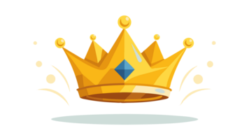 Illustration of a golden crown with jewels and decorative elements. Perfect for royalty, fantasy, and elegant themed projects. png