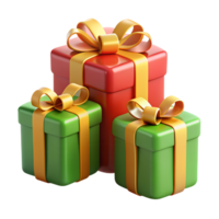 Colorful gift boxes with yellow ribbons. Perfect for celebrations, parties, birthdays, and holidays. Isolated on white background. png