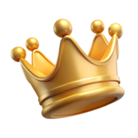 Golden crown emoji illustration representing royalty, power, and luxury. Perfect for use in digital art, design projects, and social media graphics. png