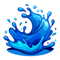 Vibrant blue water splash illustration, perfect for design projects, advertisements, and creative works needing a dynamic water element. png