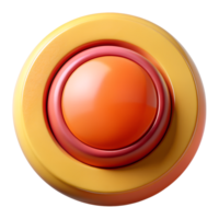 Colorful round button with an orange center and yellow border, isolated on a white background, perfect for web and UI design. png