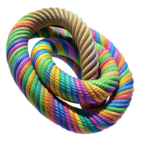 Colorful intertwined ropes creating an intricate and vibrant geometric pattern, perfect for abstract and creative design projects. png