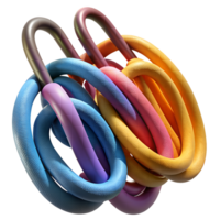 Colorful intertwined rings creating a unique and abstract design, perfect for modern art, creativity, and design concepts. png