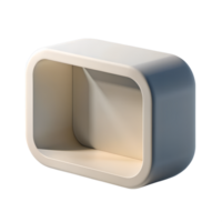Modern minimalistic white shelf with clean lines, perfect for contemporary home or office decor. Simple and elegant storage solution. png