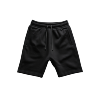 Black Drawstring Sweat Shorts Isolated on White Background png