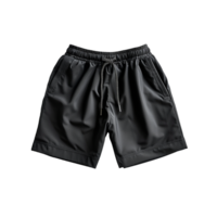 Black Drawstring Shorts With Side Pockets Isolated on White Background png