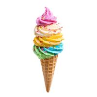 multicolorido suave servir gelo creme cone com granulados png