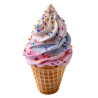 Colorful Swirl Ice Cream Cone With Sprinkles png