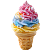 Colorful Ice Cream Cone With Sprinkles on a White Background png