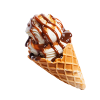 Chocolate cone ice cream isolated on transparent background png