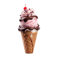 Chocolate cone ice cream isolated on transparent background png