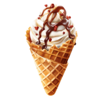 Chocolate cone ice cream isolated on transparent background png
