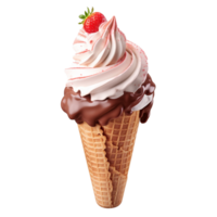 Chocolate cone ice cream isolated on transparent background png