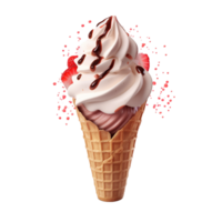 Chocolate cone ice cream isolated on transparent background png