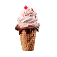 Chocolate cone ice cream isolated on transparent background png