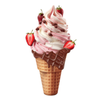 Chocolate cone ice cream isolated on transparent background png