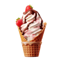 Chocolate cone ice cream isolated on transparent background png
