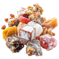 Eastern sweets turkish delight locum with nuts png