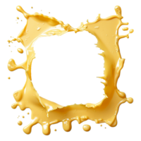 Melted cheese frame isolated on transparent background png