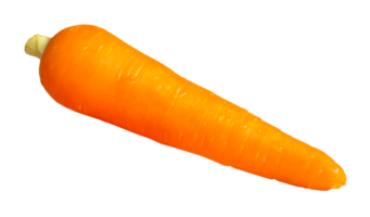 Top view of single orange carrot isolated with clipping path in file format png