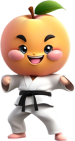 Adorable cartoon peach with a joyful, rosy-cheeked smile. AI-generated. png