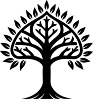 Mythical Black Yggdrasil Tree Stencil, Ancient Norse Symbol of Cosmic Connection. AI-generated. png