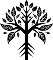 Mythical Black Yggdrasil Tree Stencil, Ancient Norse Symbol of Cosmic Connection. AI-generated. png