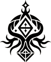 Mythical Black Yggdrasil Tree Stencil, Ancient Norse Symbol of Cosmic Connection. AI-generated. png